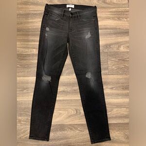 Frame Denim Jeans light whiskering distressed  black. Size: 27
